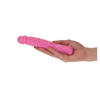 Dildo żylaste różowe wodoodporne gumowe 16,5 cm